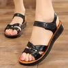 Women's Summer Sandals - Casual Solid Color, Breathable Hollow Design, Hook And Loop Closure, Flat Heel Beach Shoes, Multi-Function Sandals | Flat Sandals | Comfortable Fit, With Strap