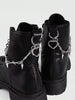 ROMWE 2pcs Gothic Punk Style Dark Thorn Heart Chain DIY Shoe Decorations, Add Mysterious Vibe To Your Shoes, Suitable For Women And Men - Compact, Delicate, Multifunctional Fashion Item, Halloween Holiday Shoe & Boot Decor