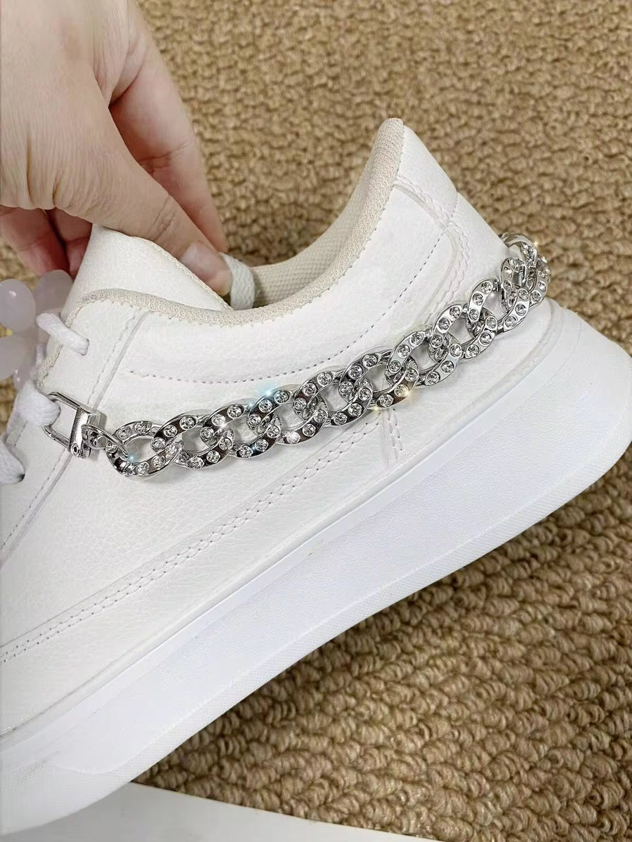 1/2pcs Fashion Zinc Alloy Rotary Spring Hook ABS Rhinestone Chain Decor For Boots, Skateboard Shoes, Backpacks - Perfect Gift For Holidays, Parties And Special Occasions